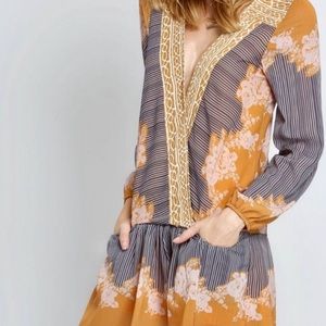 HQMM Boho Dress Peplum Shift Dress